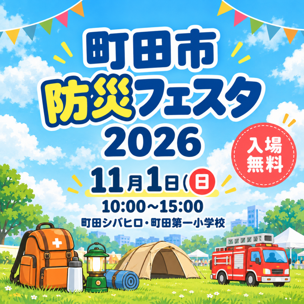 【EVENT】「町田市防災フェスタ2026」（町田シバヒロ）に出展します！（11/1）